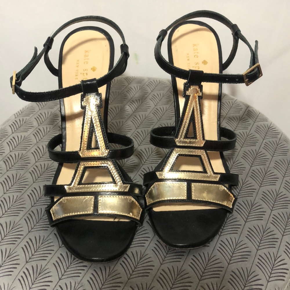 Kate Spade eiffel tower wedge sandals